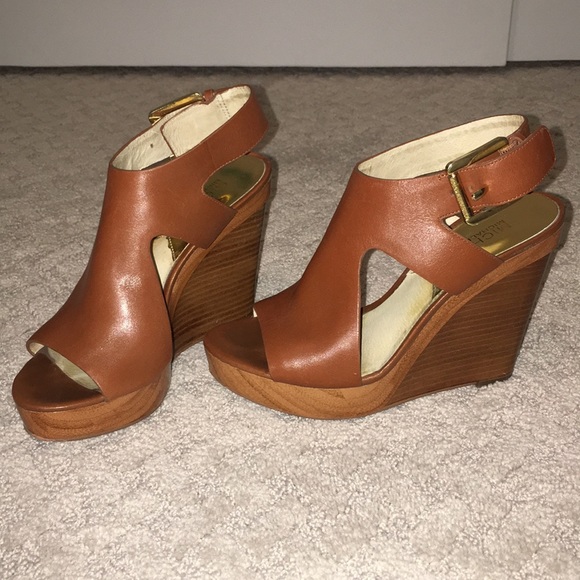 josephine leather peep toe wedges